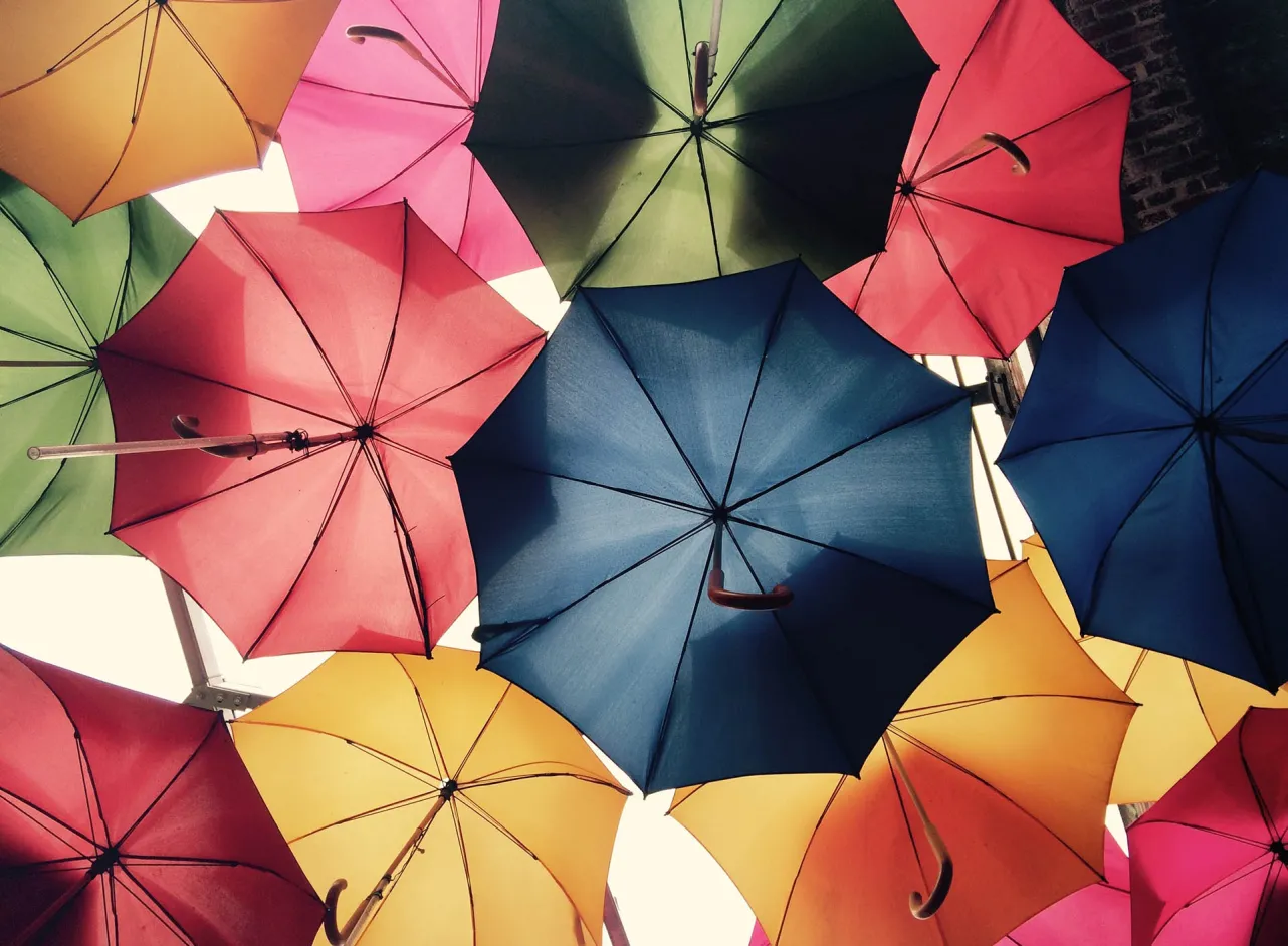coloured umbrellas